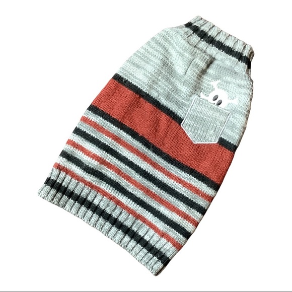 Striped Skull & Crossbones Dog Sweater - Picture 3 of 6